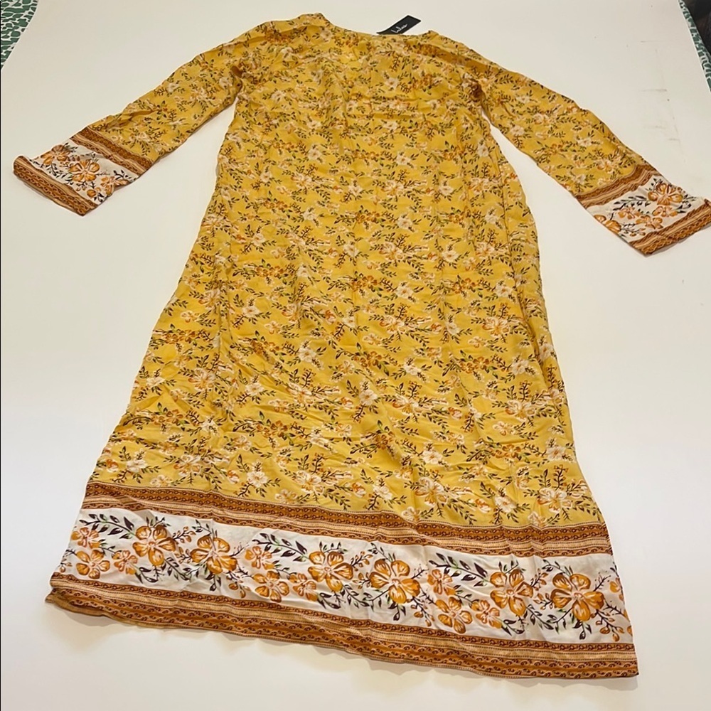 Lulus Fond Memories Yellow Floral Print Long Sleeve Maxi Dress - Picture 10 of 10
